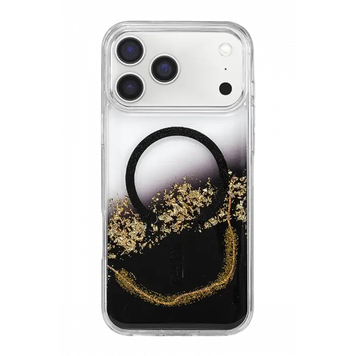 Mey İthalat®   iPhone 17 Pro Lotus Simli Magsafe Kapak - Siyah