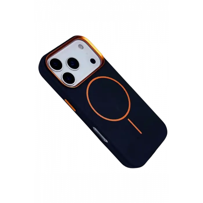 Mey İthalat®   iPhone 17 Pro Max Luno Deri Magsafe Kapak - Mavi