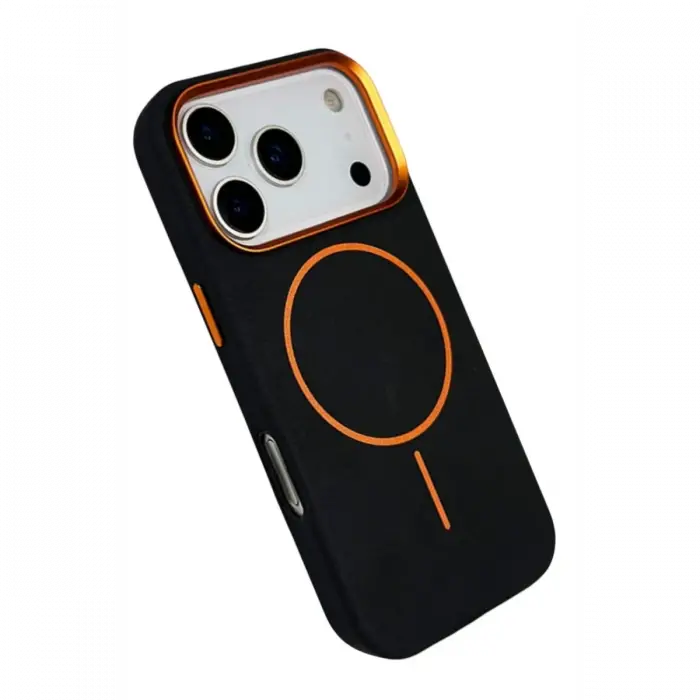 Mey İthalat®   iPhone 17 Pro Max Luno Deri Magsafe Kapak - Siyah
