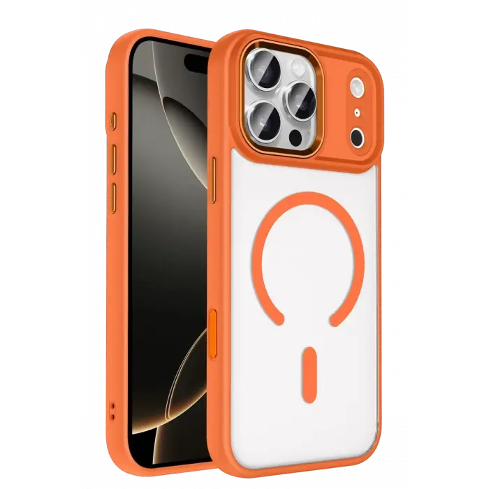 Mey İthalat®   iPhone 17 Pro Max Terea Magsafe Kapak - Turuncu