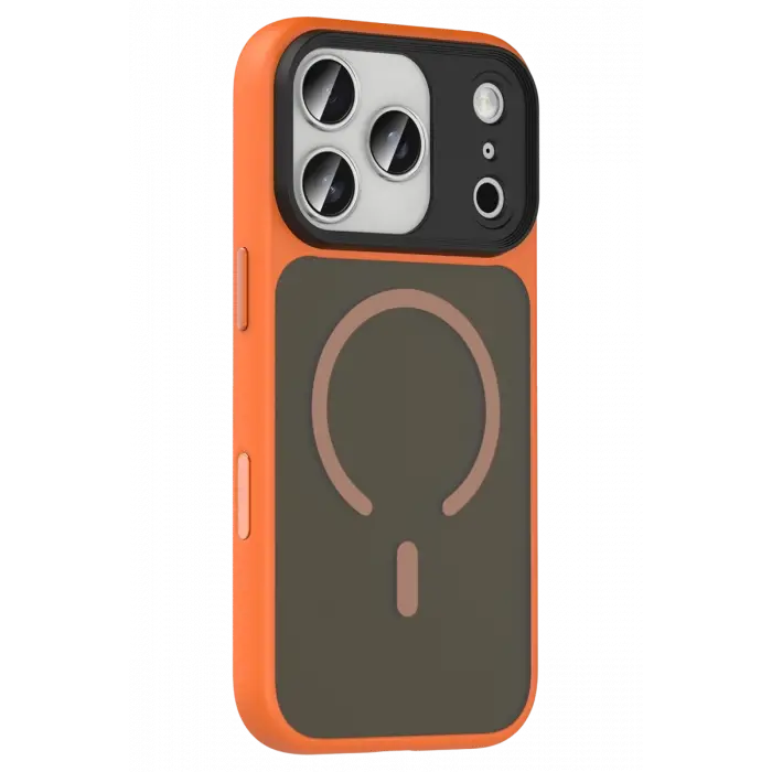Mey İthalat®   iPhone 17 Pro Megane Magsafe Kapak - Turuncu