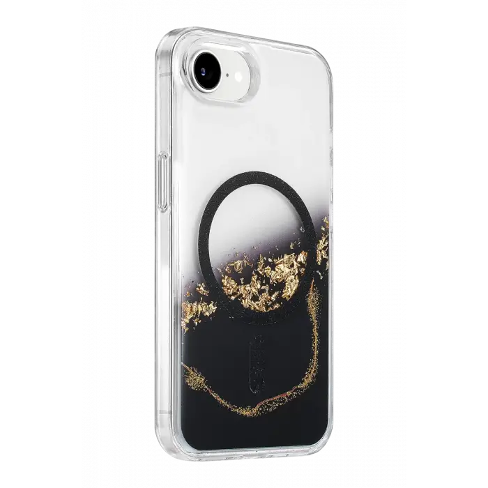 Mey İthalat®   iPhone 17E Lotus Simli Magsafe Kapak - Siyah