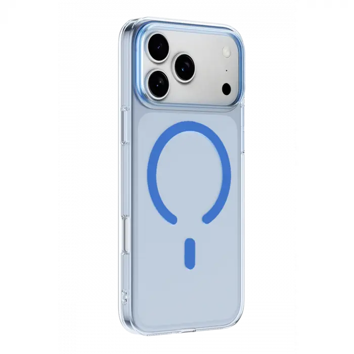 Mey İthalat®  iPhone 18 Pro Max Combo Sert Şeffaf Magsafe Kapak - Açık Mavi