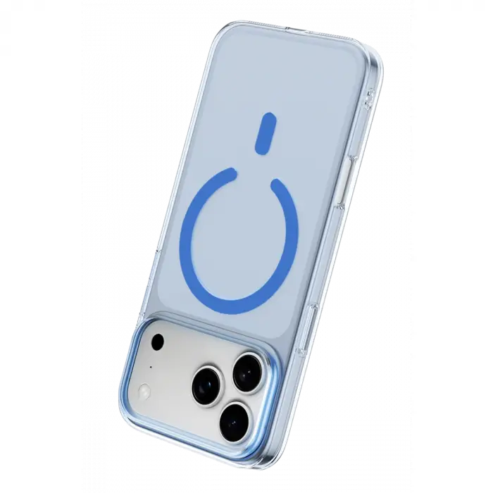 Mey İthalat®  iPhone 18 Pro Max Combo Sert Şeffaf Magsafe Kapak - Açık Mavi