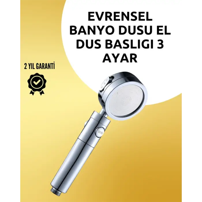 Mey İthalat® Masaj ve Yağmur Modlu Çok İşlevli Paslanmaz Çelik Duş Başlığı