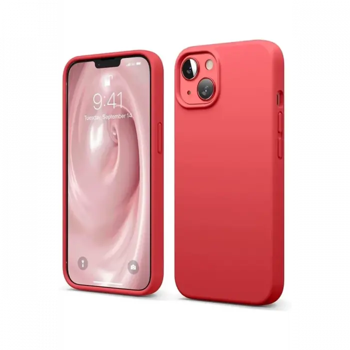 Mey İthalat®   iPhone 14 Kılıf First Silikon - Kırmızı