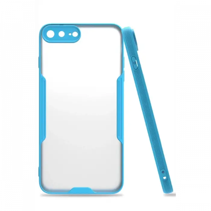 Mey İthalat®   iPhone 7 Plus Kılıf Platin Silikon - Mavi