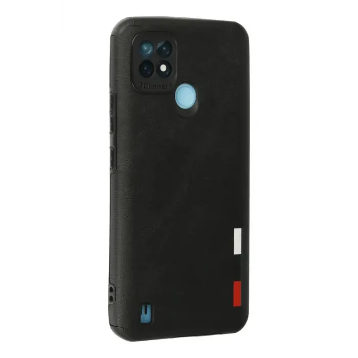 Mey İthalat®  Realme C21 Kılıf Loop Deri Silikon - Siyah