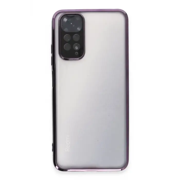 Mey İthalat®  Redmi Note 11 Kılıf  Lensli Silikon - Mor