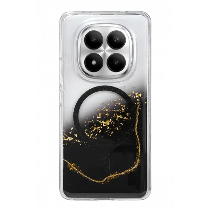 Mey İthalat®   Redmi Note 15 Pro Plus 5G Lotus Simli Magsafe Kapak - Siyah