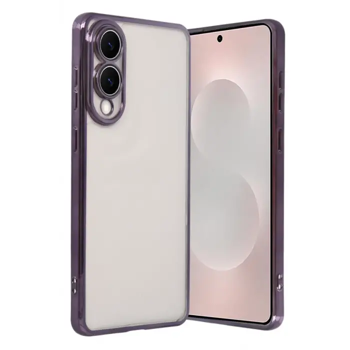 Mey İthalat®  Samsung Galaxy S25 Edge  Lensli Silikon - Mor