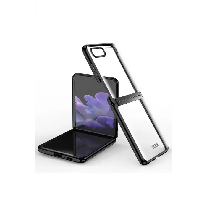 Mey İthalat®  Samsung Galaxy Z Flip 4 Kılıf Fold Element Kapak - Siyah