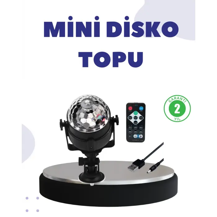 Mey İthalat® Ses Duyarlı Mini Disko Küre Lamba