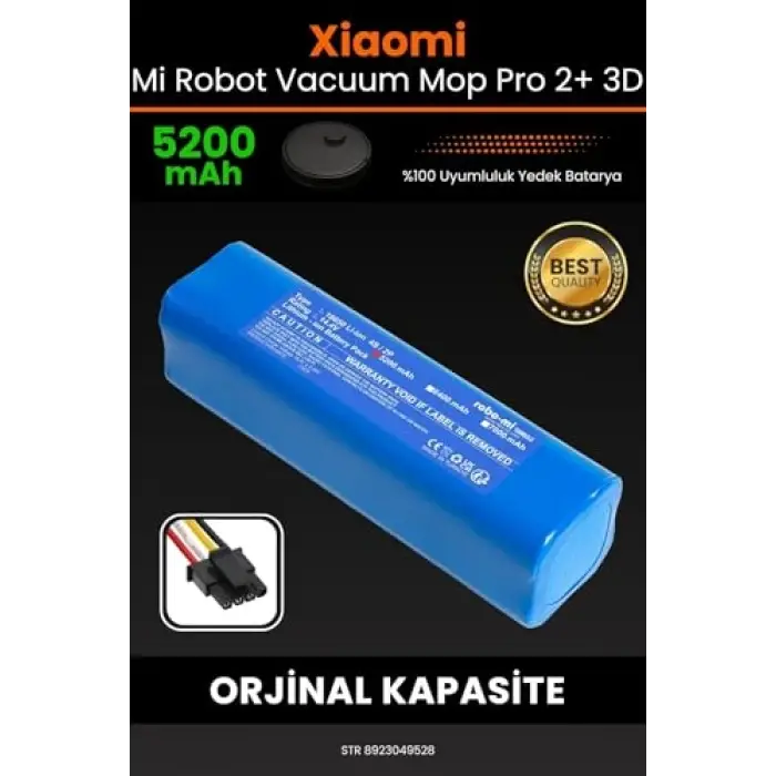 Mi Robot Vacuum Mop Pro 2+ 3D Uyumlu 5200 mAh Batarya