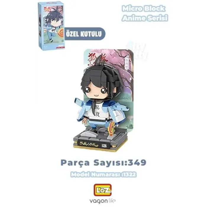 Micro Anime Serisi 1322 Modeli 349 Parça Dekoratif Oyuncak Yapım Seti Yapı Blok Fflz-1322