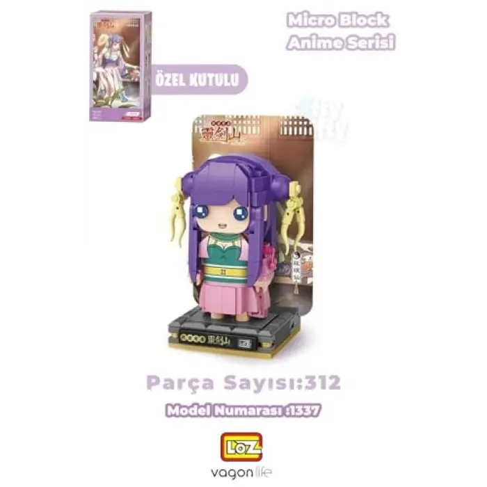 Micro Anime Serisi 1337 Modeli 312 Parça Dekoratif Oyuncak Yapım Seti Yapı Blok Fflz-1337