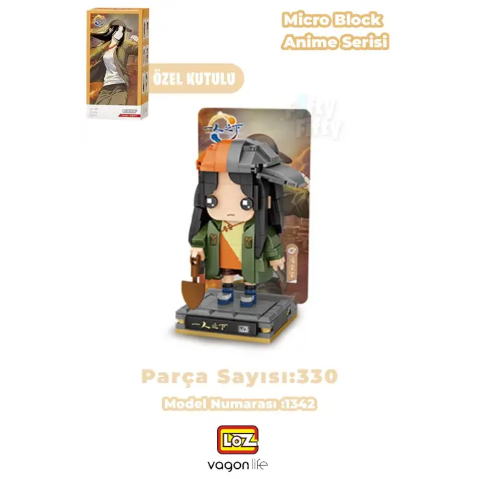 Micro Anime Serisi 1342 Modeli 330 Parça Dekoratif Oyuncak Yapım Seti Yapı Blok Fflz-1342