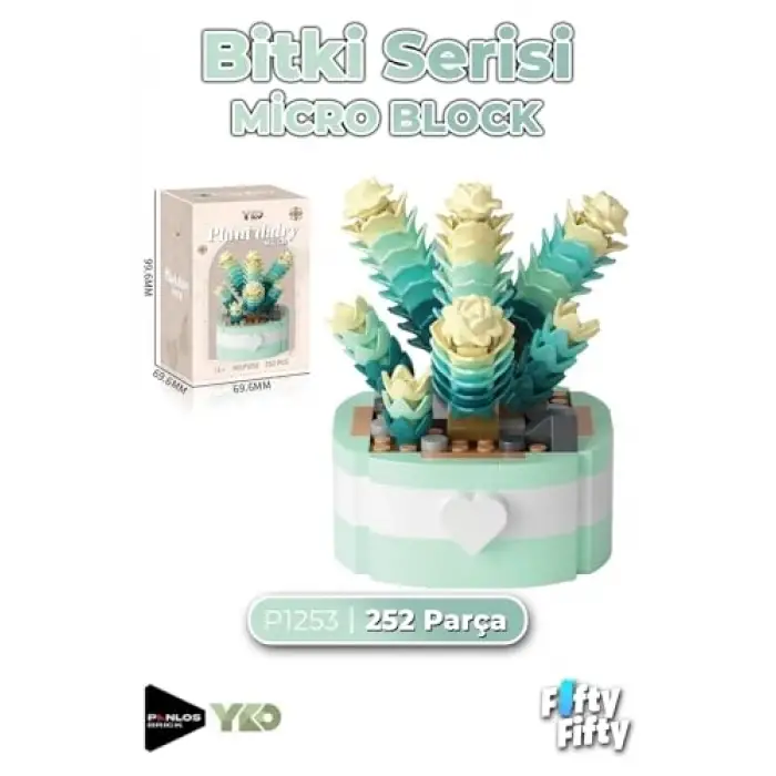 Micro Block Bitki Serisi 1253 Çiçek Buketi 252 Parça Oyuncak Yapım Seti Ffp-1253