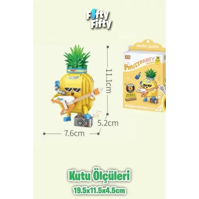 Micro Block Gitarist Ananas Figürü, 430 Parça, Fflz-8847