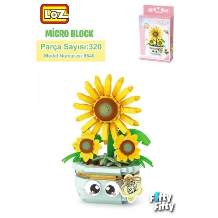 Micro Block Serisi Çiçek Buketi 320 Parça Oyuncak Yapım Seti Fflz-8840