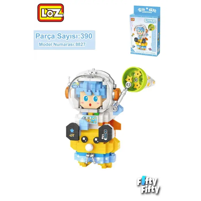 Micro Block Serisi Mavi Astronot 390 Parça Oyuncak Yapım Seti Fflz-8827