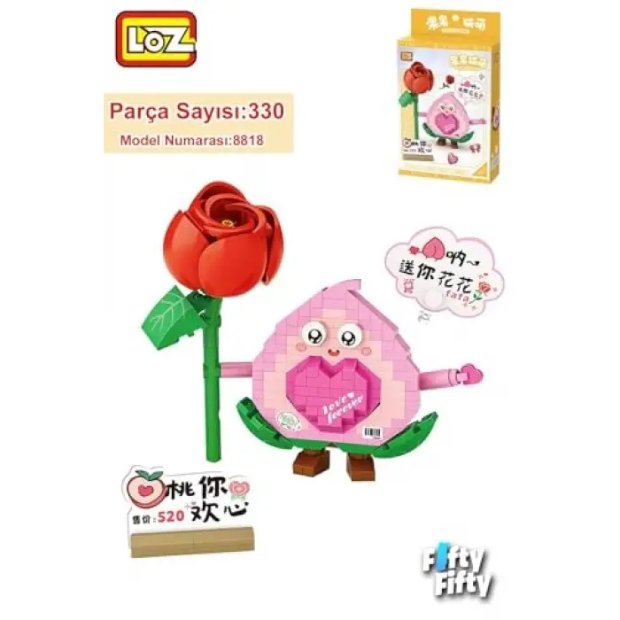 Micro Block Serisi Sevimli Çiçek, 330 Parça Yapım Seti, Fflz-8818