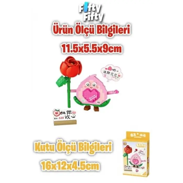 Micro Block Serisi Sevimli Çiçek, 330 Parça Yapım Seti, Fflz-8818