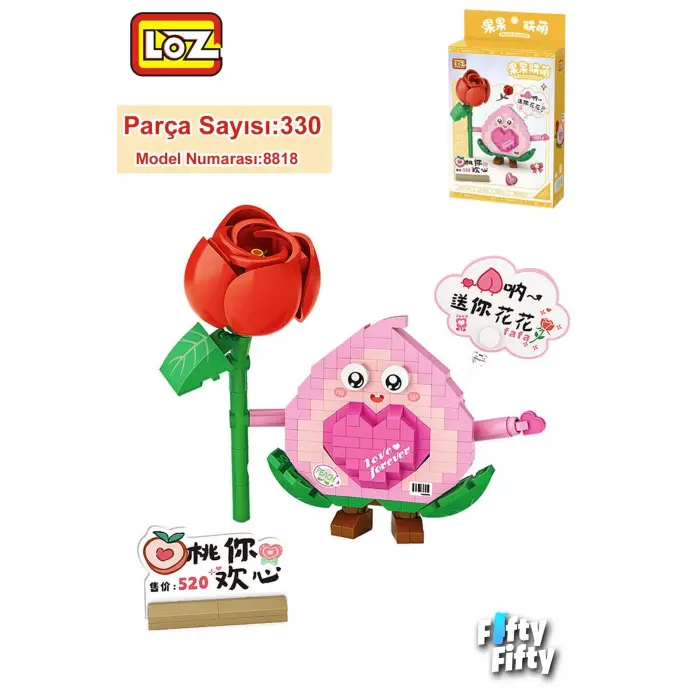 Micro Block Serisi Sevimli Çiçek, 330 Parça Yapım Seti, Fflz-8818