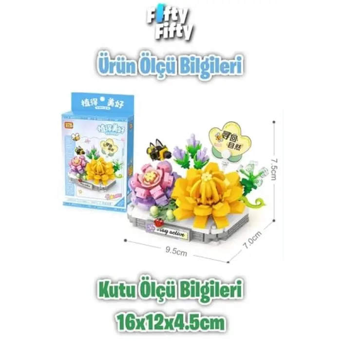 Micro Block Sevimli Çiçek, 390 Parça, Fflz-8832