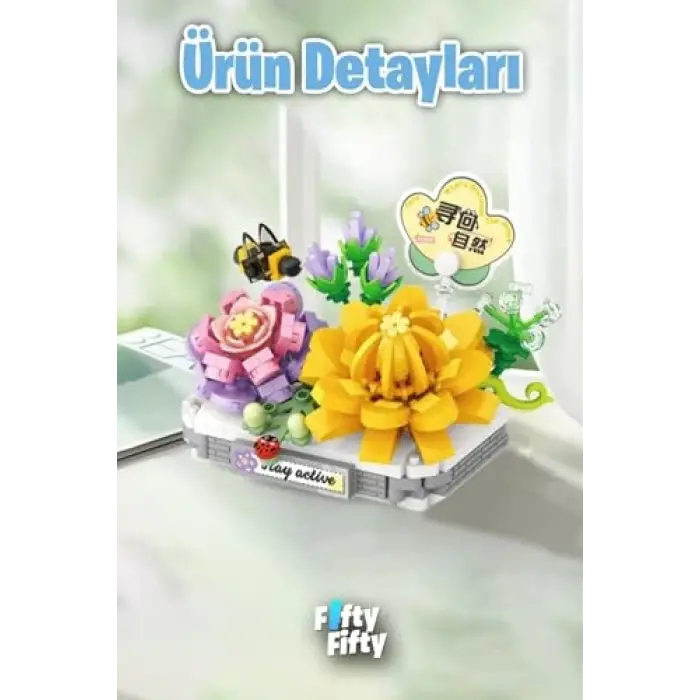 Micro Block Sevimli Çiçek, 390 Parça, Fflz-8832