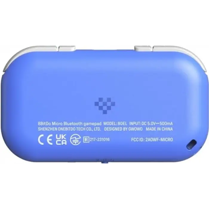 Micro Bluetooth Gamepad Pocket-sized Mini Controller for Switch; Android, and Raspberry Pi, Supports Keyboard Mode (Blue)