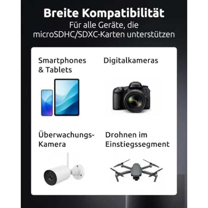 Micro SDXC 512GB Sınıf 10 Bellek Kartı, SD Adaptörlü UHS-I