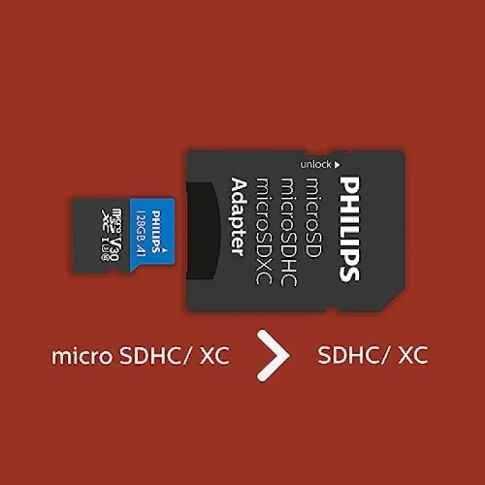 Micro SDXC Kartı 128 GB, Class 10 UHS-I U3 4K, Adaptör