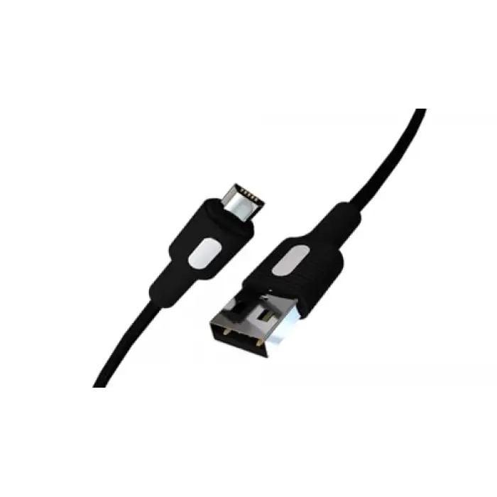 Micro USB Hızlı Şarj Kablosu Siyah + Beyaz/Siyah Uç 120 CM