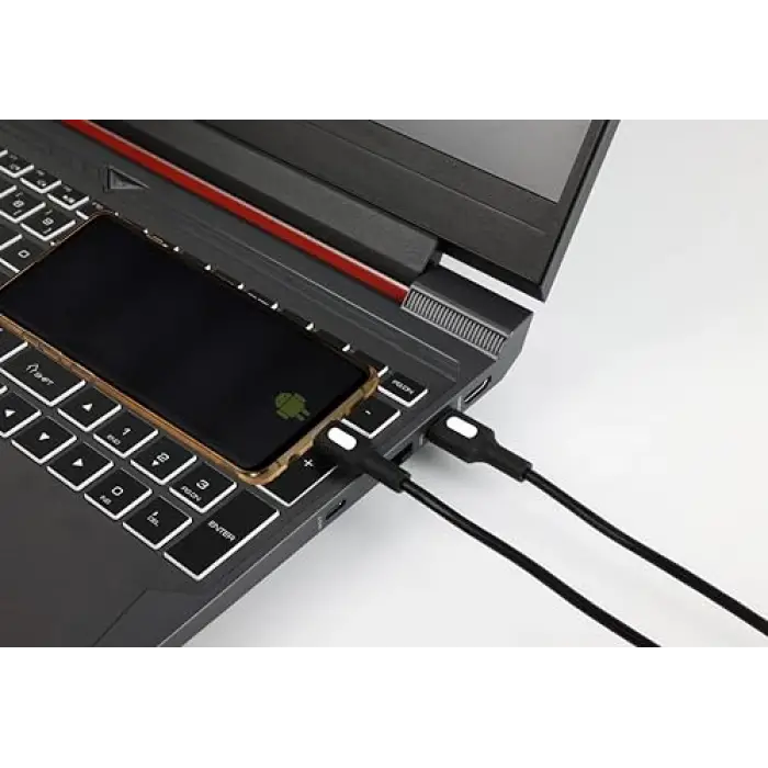 Micro USB Hızlı Şarj Kablosu Siyah + Beyaz/Siyah Uç 120 CM