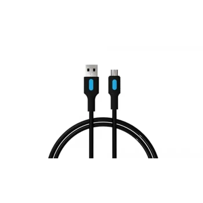 Micro USB Hızlı Şarj Kablosu Siyah + Mavi/Siyah Uç 150 CM