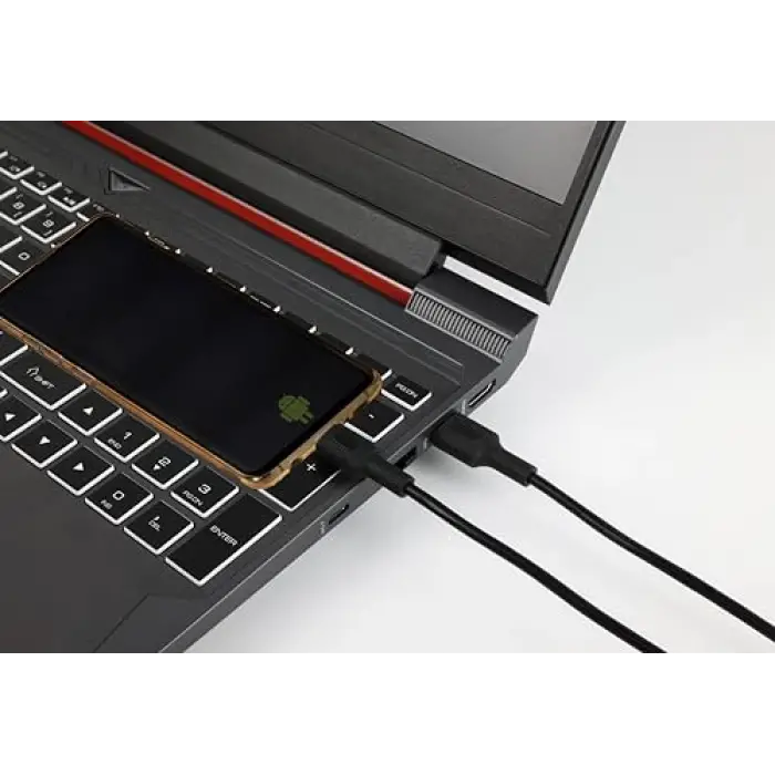 Micro USB Hızlı Şarj Kablosu Siyah + Siyah Uç 150 CM