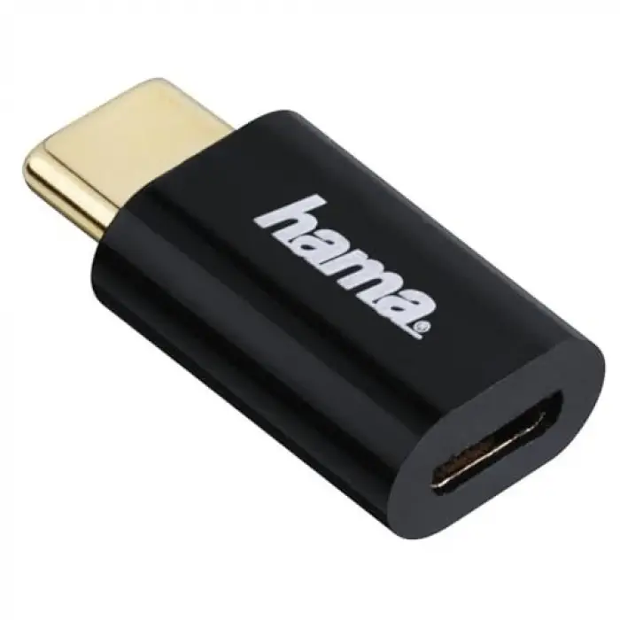 Micro USB Soket - USB -C Fiş Adaptörü, Siyah