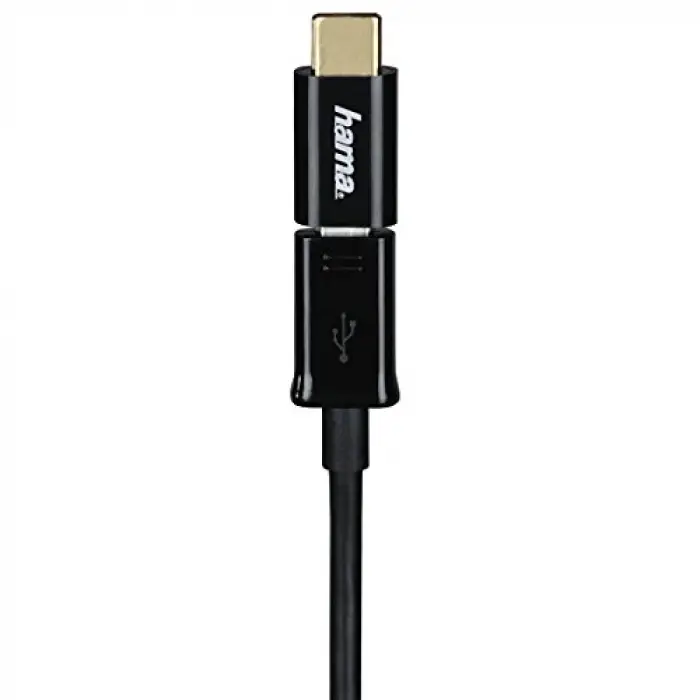 Micro USB Soket - USB -C Fiş Adaptörü, Siyah