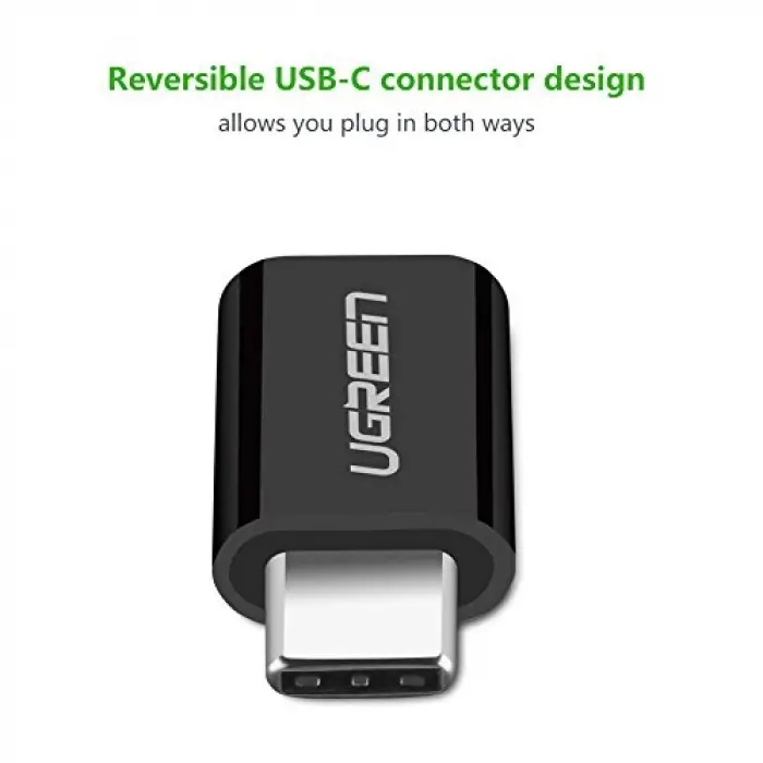 Micro USB - Type-C Dönüştürücü Adaptör, Siyah