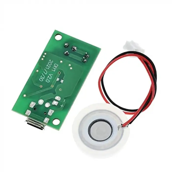 Micro Usb Ultrasonik Nem Üretici Devre + Seramik Disk Transducer 5V 2W Soğuk Buhar Sis Duman Atomizer 38ml/saat 16mm-20mm Piezoelektrik Disk