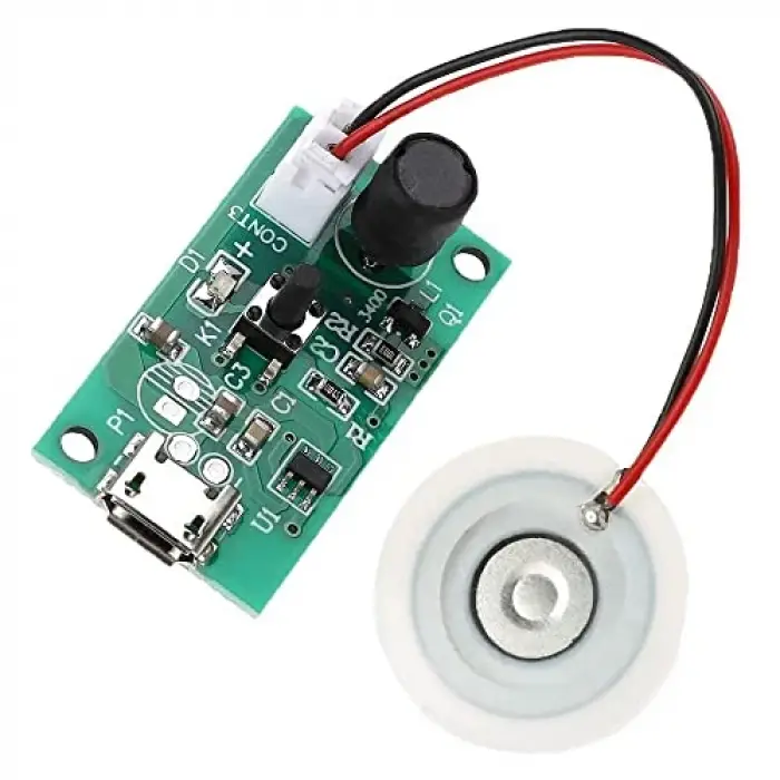 Micro Usb Ultrasonik Nem Üretici Devre + Seramik Disk Transducer 5V 2W Soğuk Buhar Sis Duman Atomizer 38ml/saat 16mm-20mm Piezoelektrik Disk