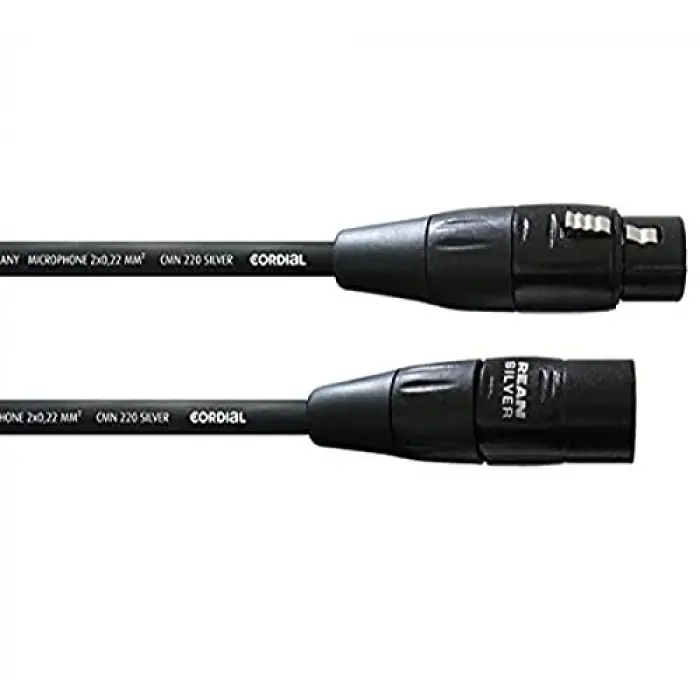 micro Xlr Mikrofon Kablosu, 50 cm, Simetrik, Rean, Gümüş