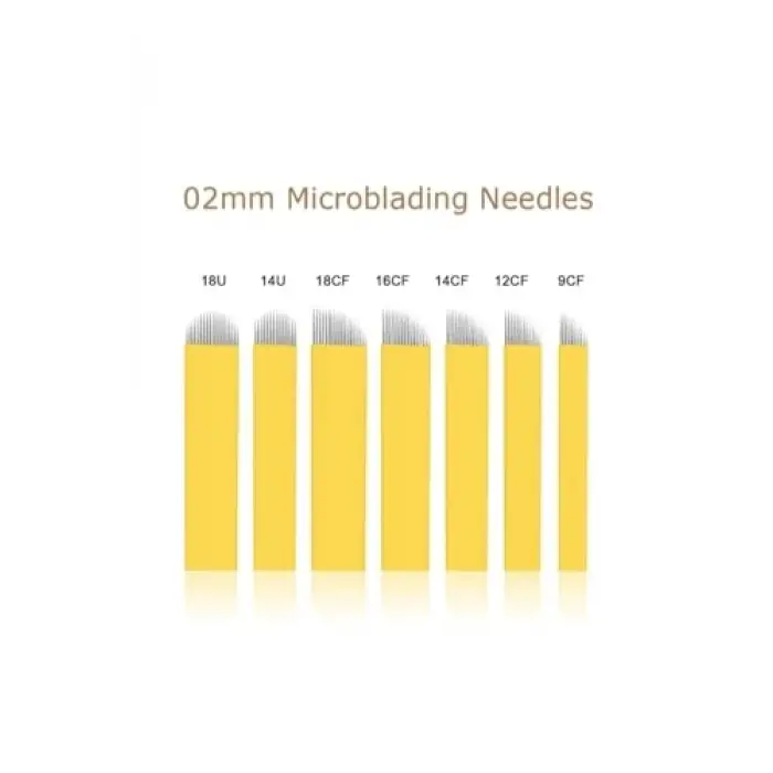 Microblading İğnesi, 16CF, 0.20 mm, Tıbbi Paslanmaz Çelik, 10 Adet, Sarı