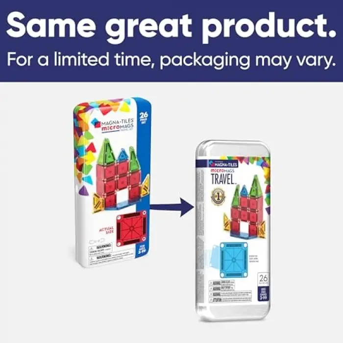microMAGS Bold Colors 26 parçalı seyahat manyetik yapı seti