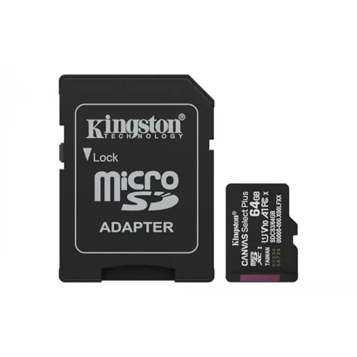 microSDXC, 64GB — Canvas Select Plus Gen3 100MB/s A1 Card + Adapter