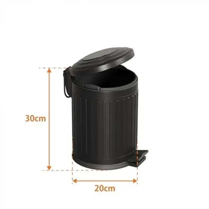 Midas Çöp Kovası -Pedallı 5 lt, Mat Siyah