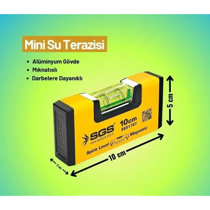 Mıknatıslı Su Terazisi Mini 10 CM
