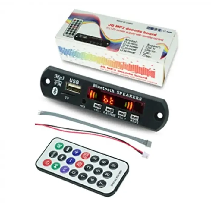 Mikrofonlu Bluetooth Radyo, USB, AUX, SD Kart, Mp3 Çalar, 12 V