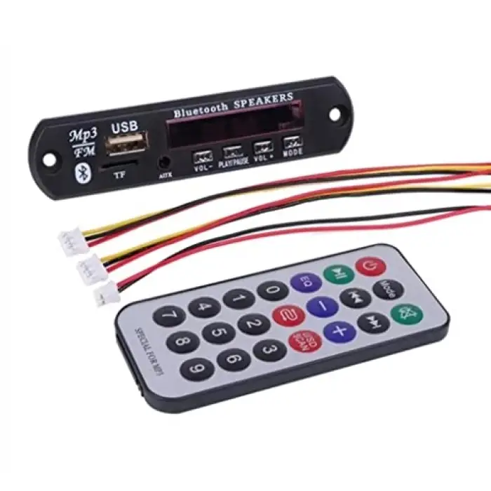 Mikrofonlu Bluetooth Radyo, USB, AUX, SD Kart, Mp3 Çalar, 12 V